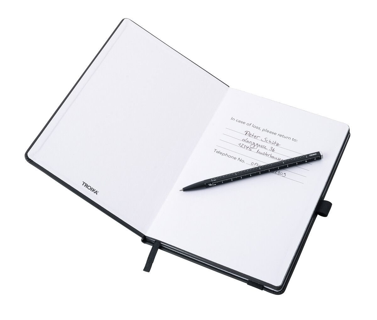 Troika SLIM PAD A5 Black Notebook & Pen Set
