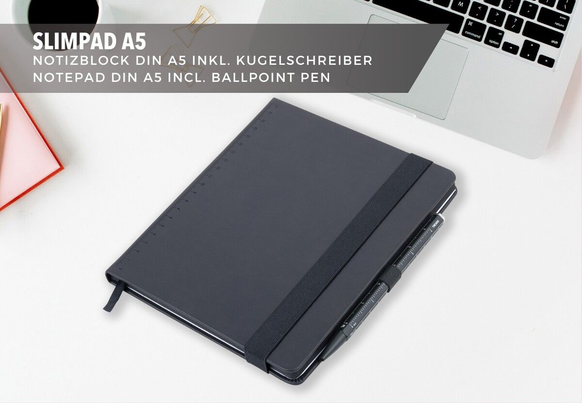 Troika SLIM PAD A5 Black Notebook & Pen Set