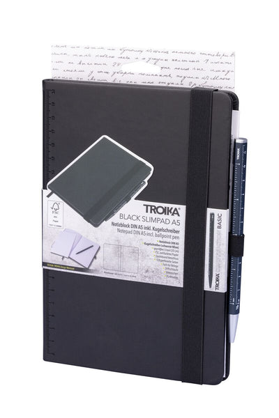Troika SLIM PAD A5 Black Notebook & Pen Set