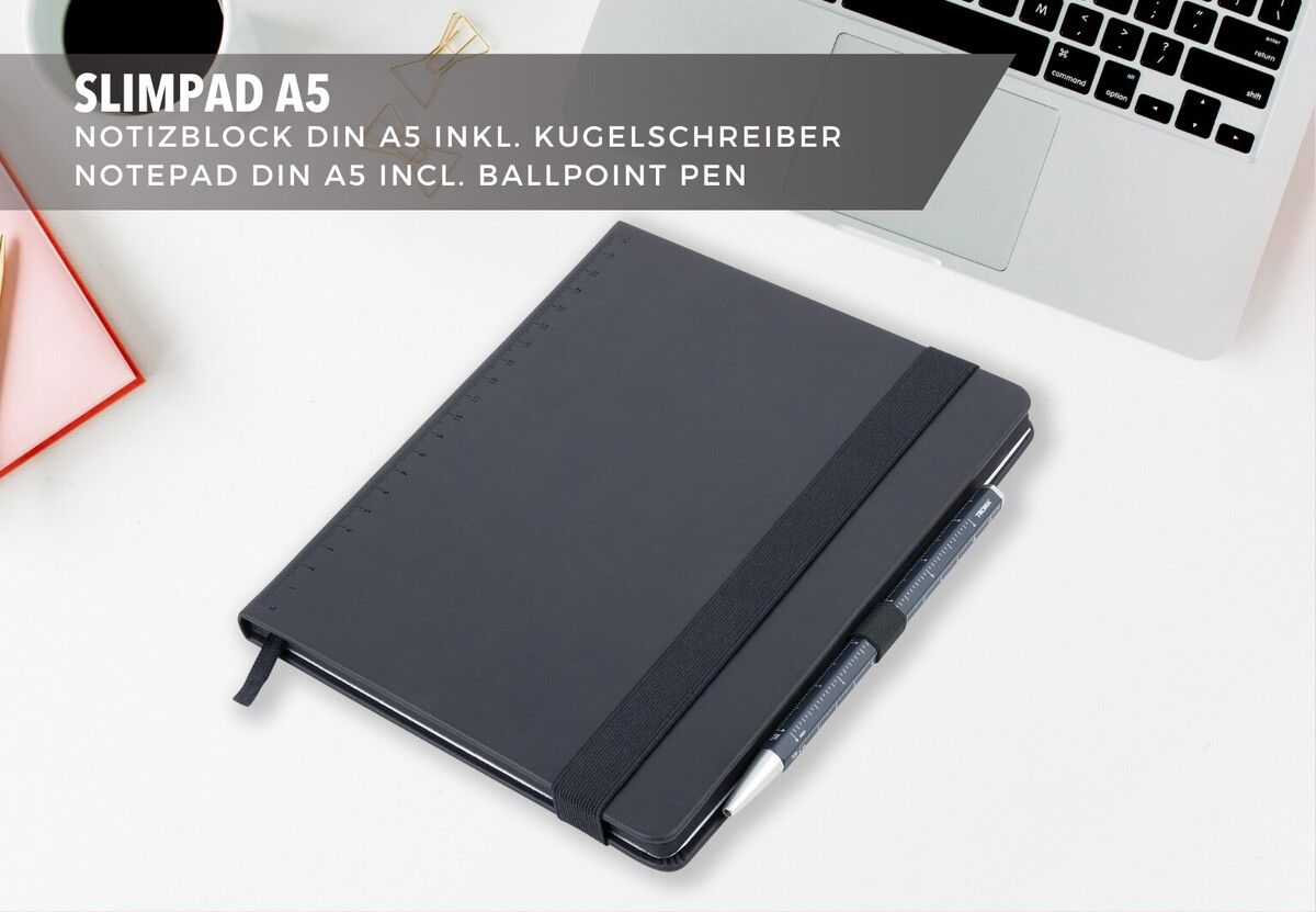 Troika SLIM PAD A5 Black Notebook & Pen Set