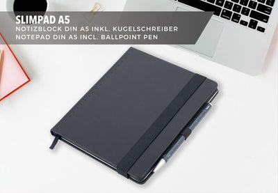 Troika SLIM PAD A5 Black Notebook & Pen Set