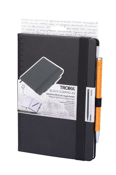 Troika SLIM PAD A5 Black Notebook & Pen Set