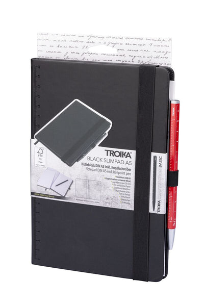 Troika SLIM PAD A5 Black Notebook & Pen Set