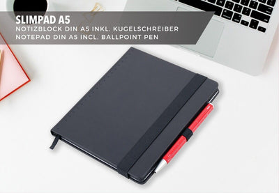 Troika SLIM PAD A5 Black Notebook & Pen Set