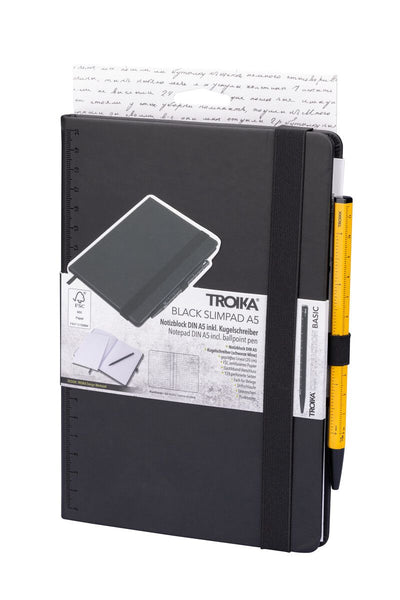 Troika SLIM PAD A5 Black Notebook & Pen Set