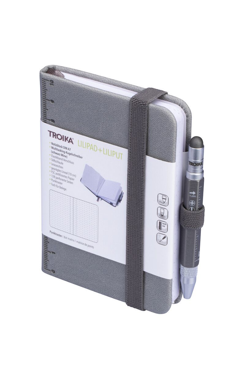 Troika Lilipad and Liliput Mini Notebook and Pen Grey