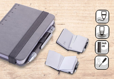 Troika Lilipad and Liliput Mini Notebook and Pen Grey