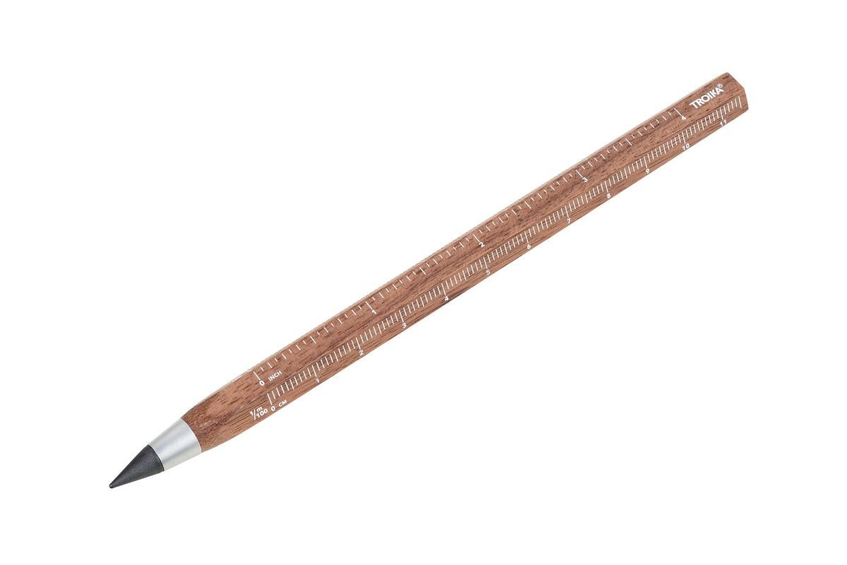 Troika Multi-Tasking Construction Endless Pencil Walnut Wood