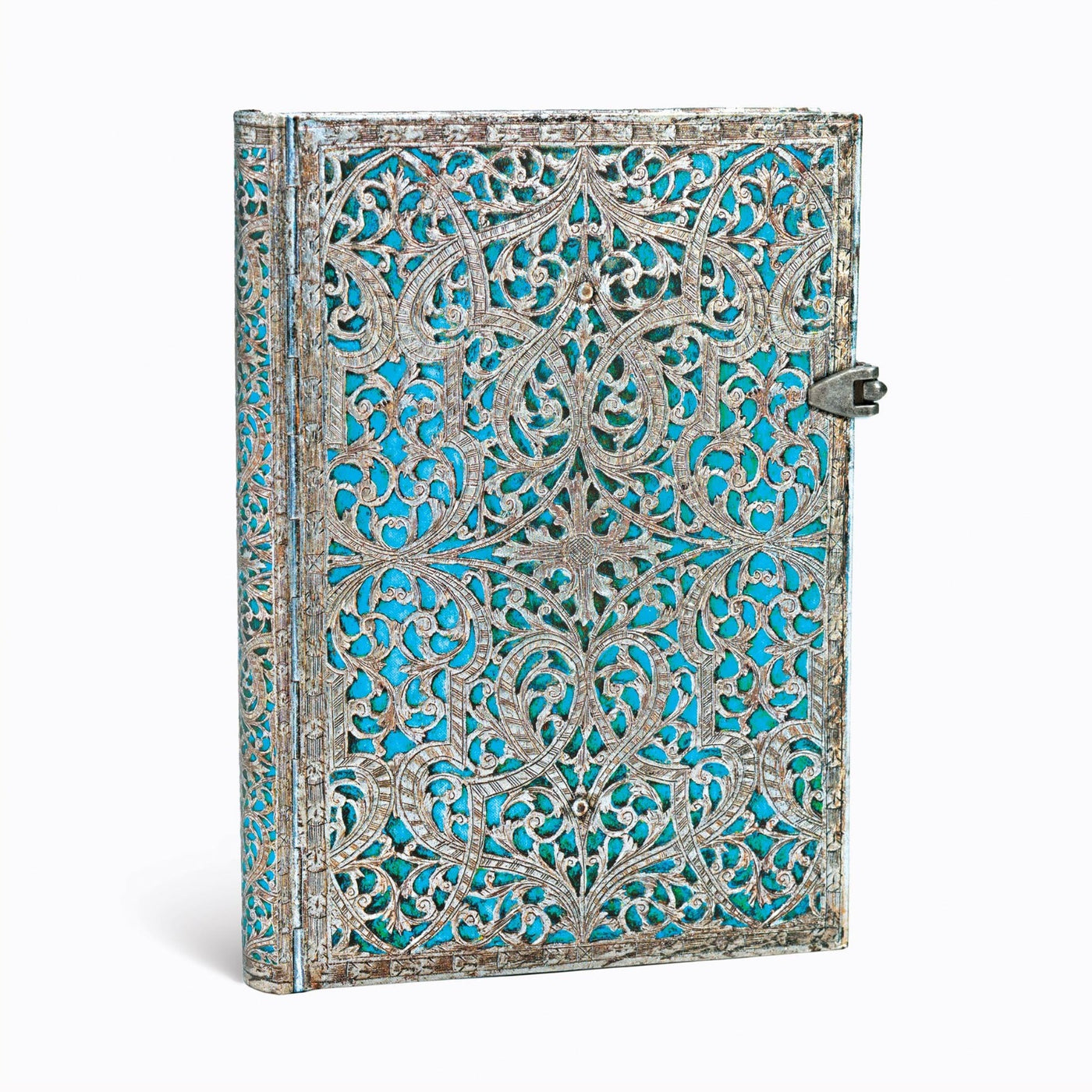 Paperblanks Silver Filigree Maya Blue 5 x 7 Inch Midi Journal
