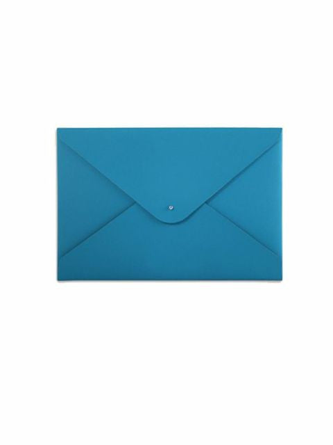 Paperthinks Recycled Leather A4 Letter Size Document Folder - Turquoise - Paperthinks.us