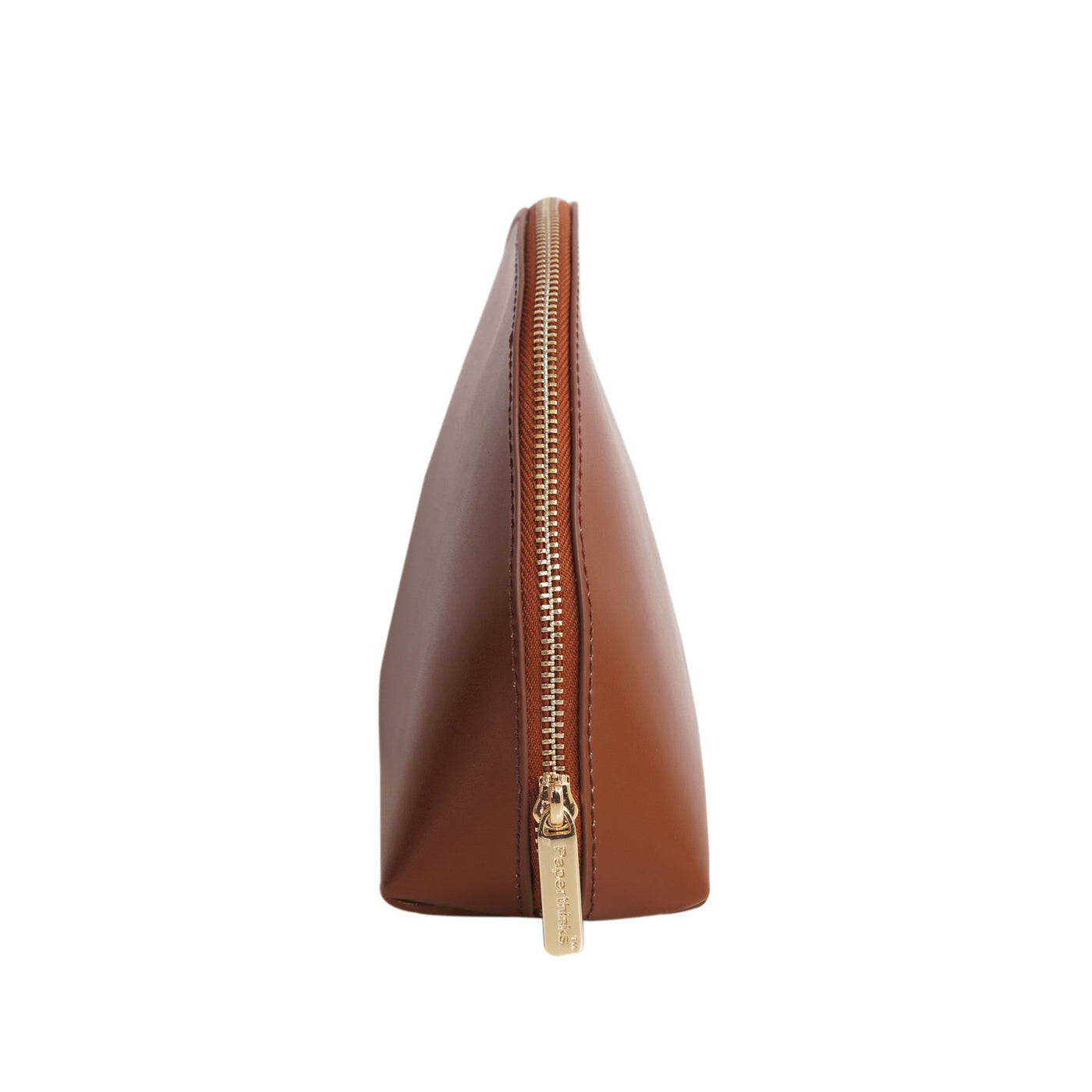 Paperthinks Reccycled Leather Cosmetics Pouch - Tan - Paperthinks.us