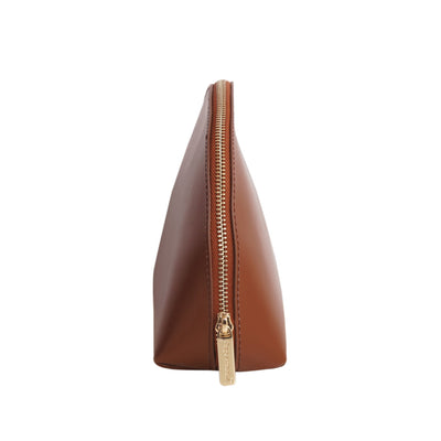 Paperthinks Reccycled Leather Cosmetics Pouch - Tan - Paperthinks.us