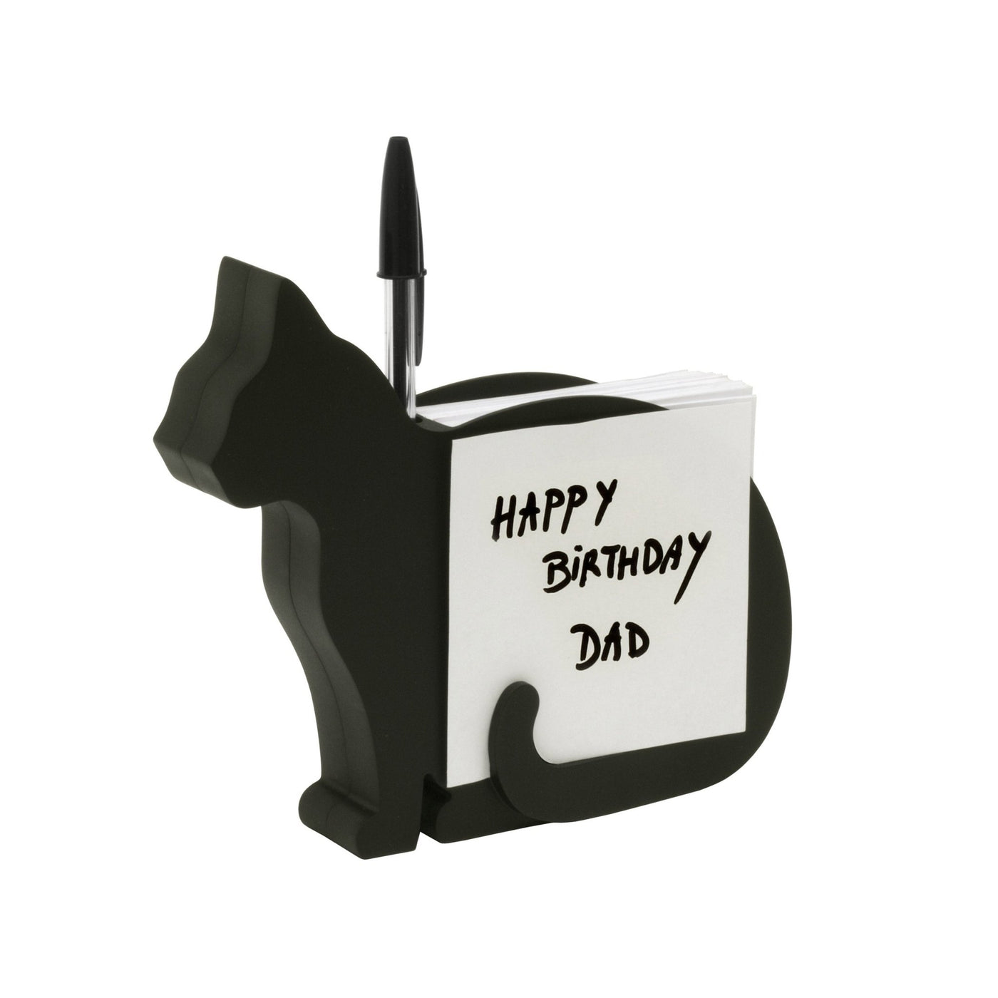 Felix, French Cat Shaped Notepad and Pen Holder Black
