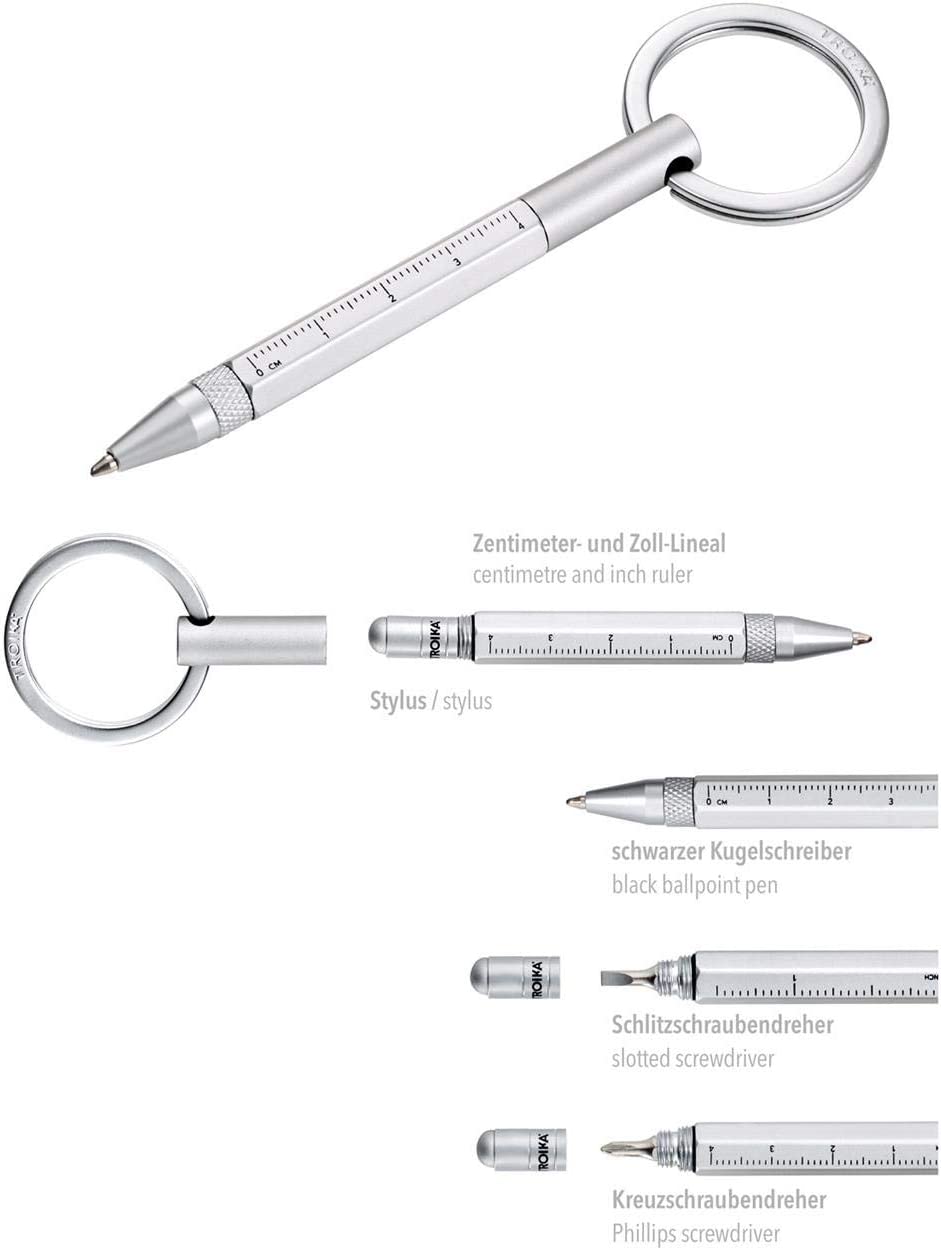 Troika Micro Construction Ballpoint Tool Pen Keychain Blue