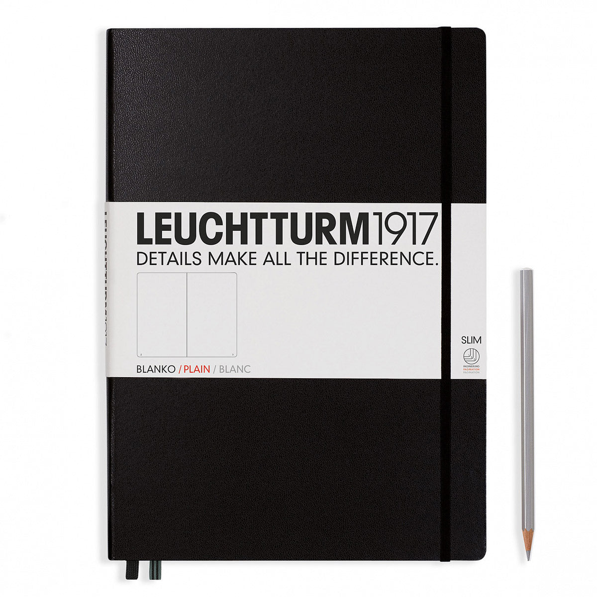 Leuchtturm Classic Slim Master Notebook Hardcover 9 x 12.5 Inch