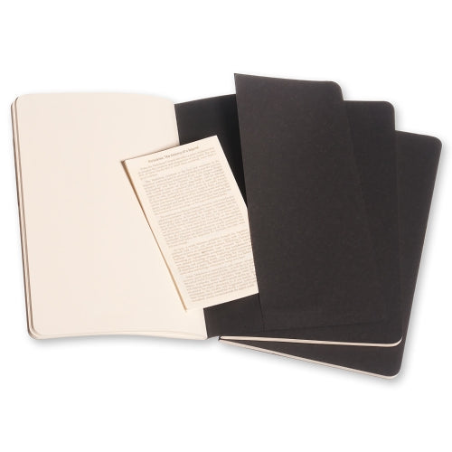 Moleskine Cahier Large Plain Black Cover (set of 3)