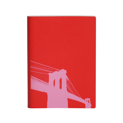 Paperthinks Recycled Leather Large Slim Notebook Brooklyn Bridge Poppy Red
