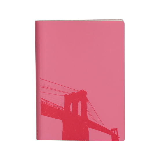 Paperthinks Recycled Leather Large Slim Notebook Brooklyn Bridge Fuchsia