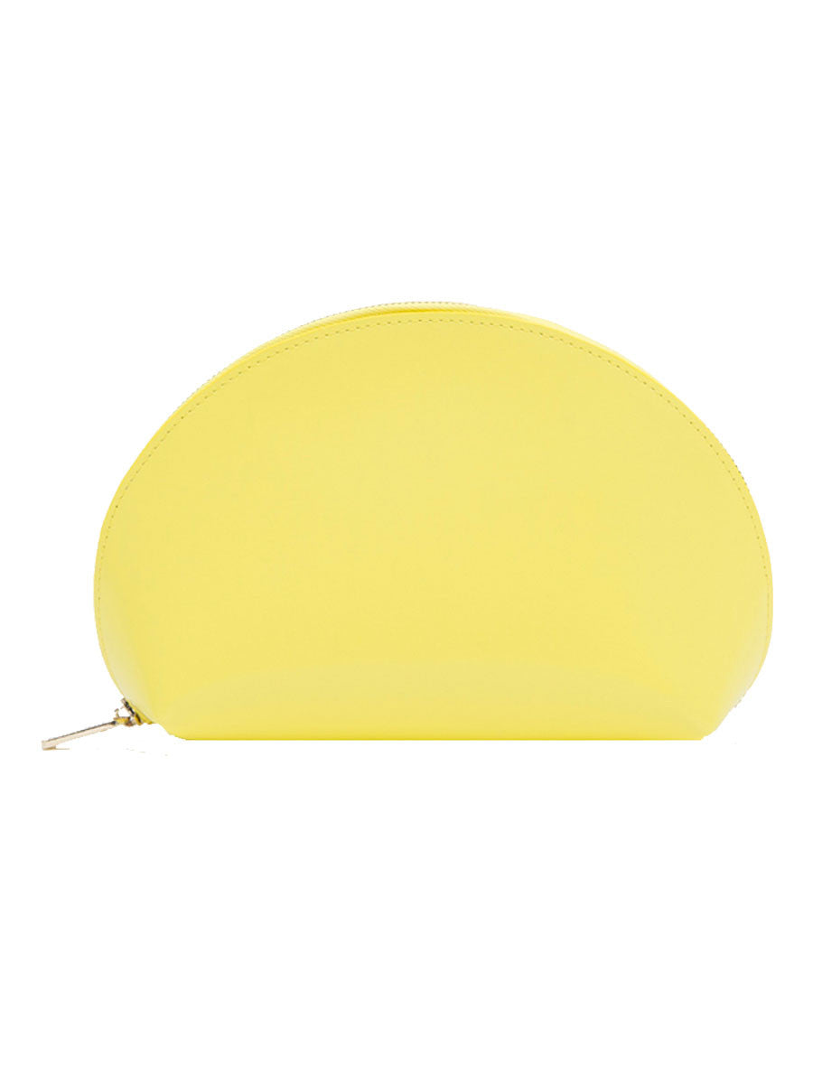 Paperthinks Recycled Leather Cosmetics Pouch - Limone - Paperthinks.us