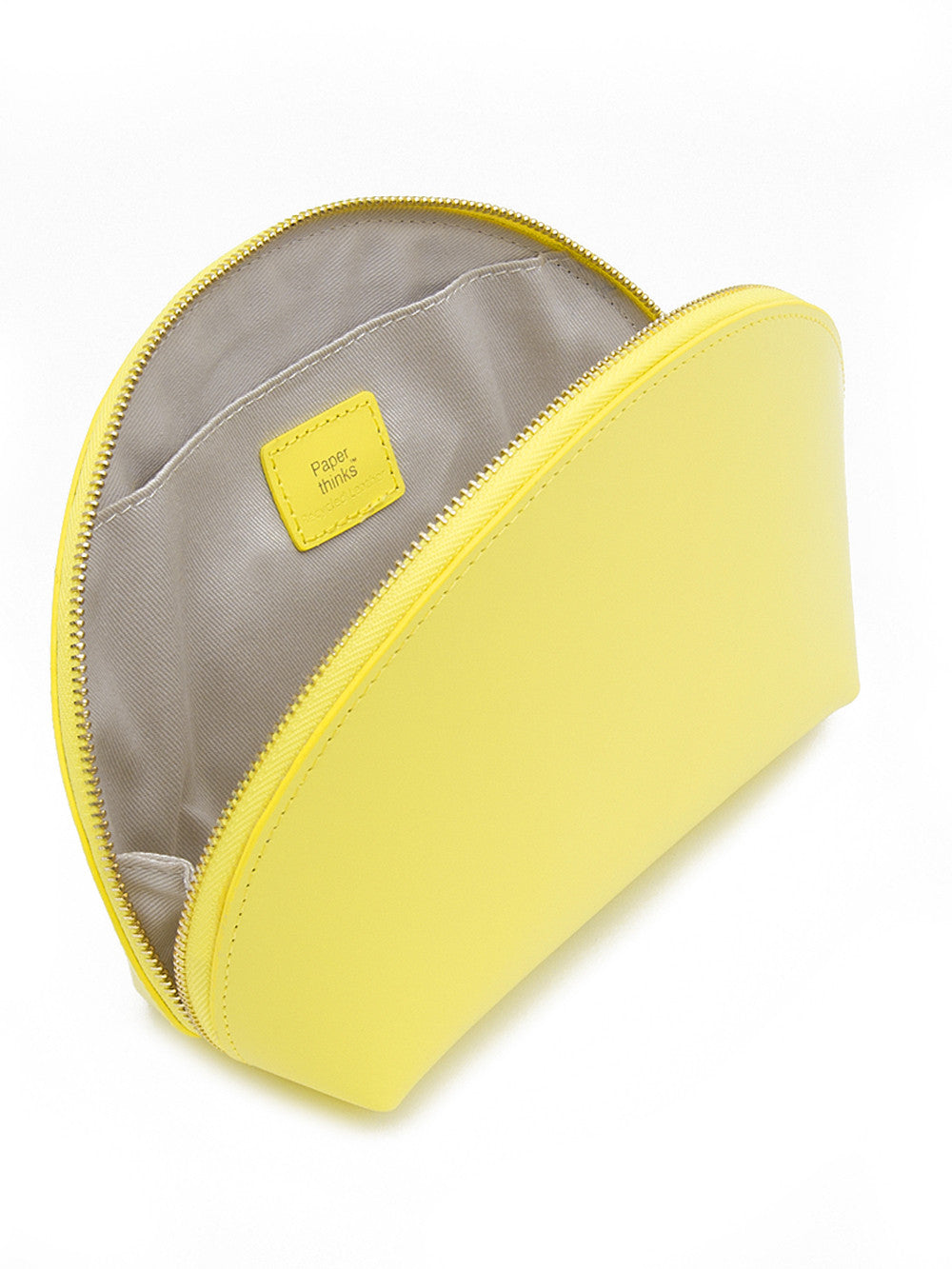 Paperthinks Recycled Leather Cosmetics Pouch - Limone - Paperthinks.us