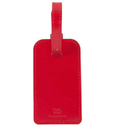 Paperthinks Recycled Leather Luggage Tag Scarlet