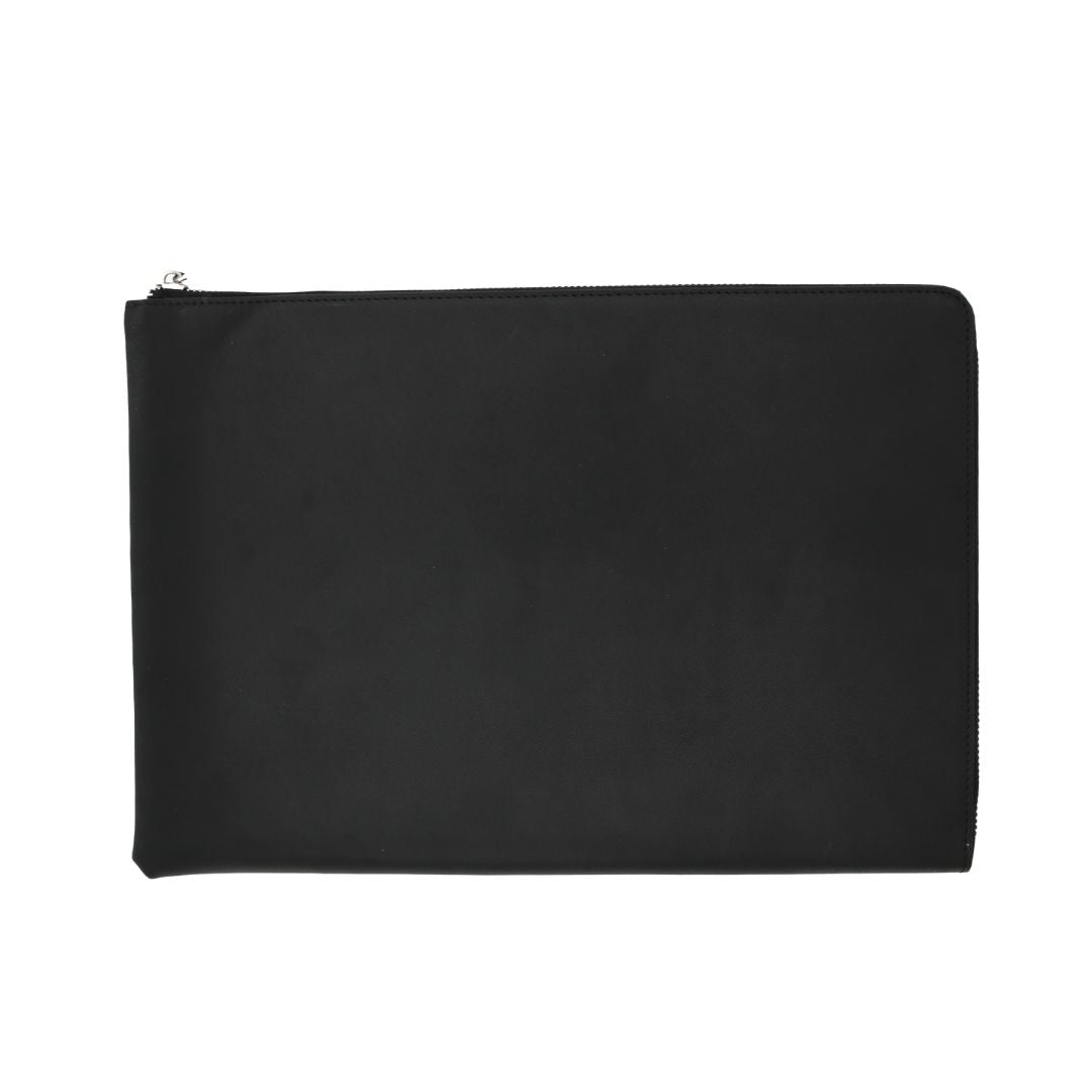 Paperthinks Recycled Leather Zip-Around Portfolio Black