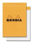 Rhodia Orange Staple Bound Pad No.12 - 3.4"x4.75" Graph or Lined Paper