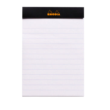 Rhodia Black Staple Bound Notepad No. 12 - Lined Paper