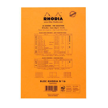 Rhodia Orange Staple Bound Pad No.16
