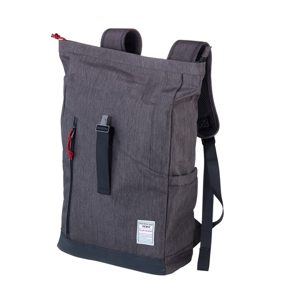 Troika Roll Top Laptop Backpack With Metal Buckle Closure