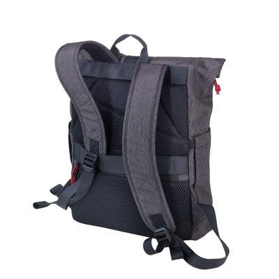 Troika Roll Top Laptop Backpack With Metal Buckle Closure