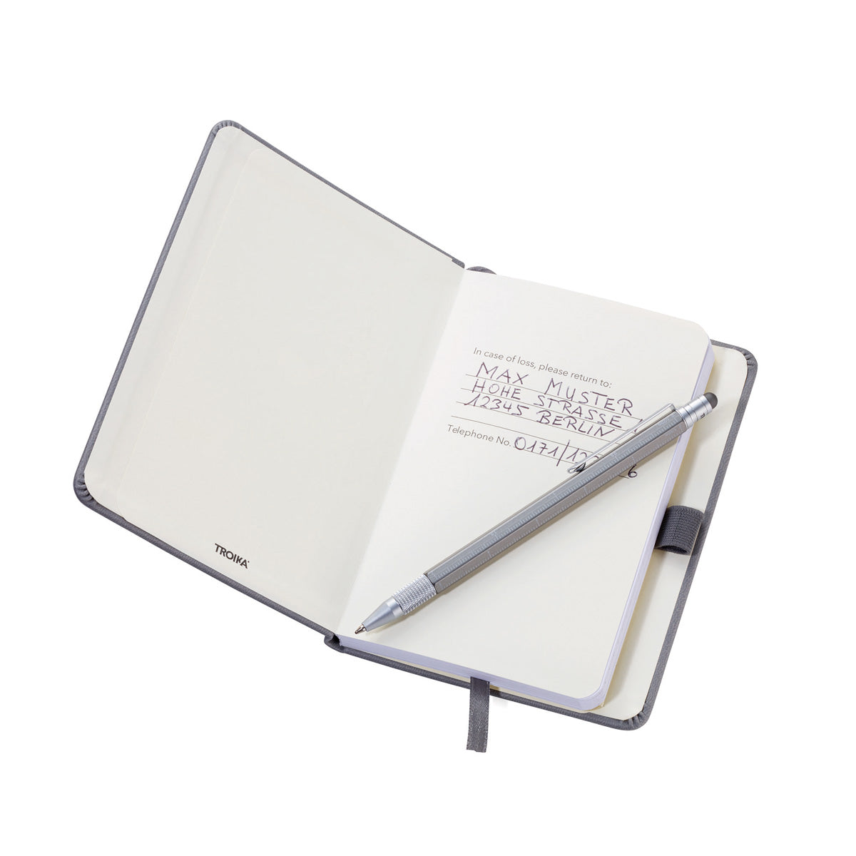Troika A6 Notebook with Slim Construction Pen Titanium