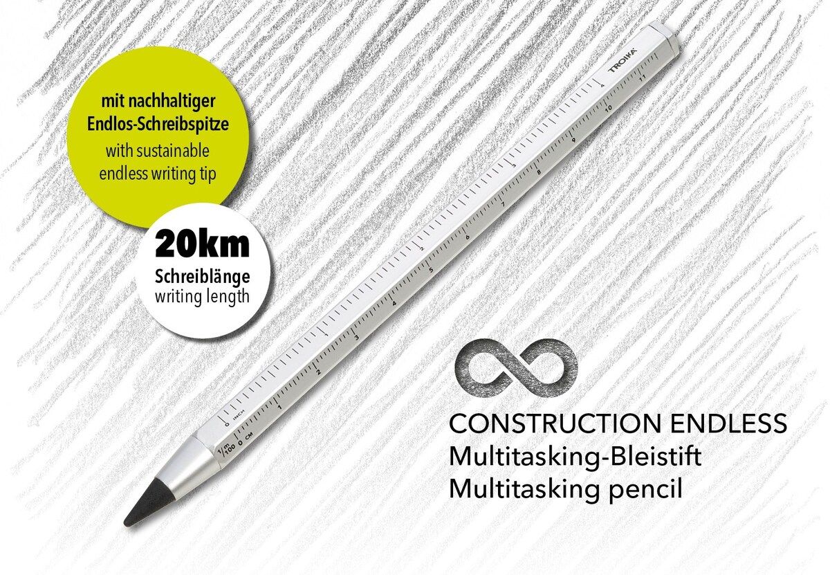 Troika Multi-Tasking Construction Endless Pencil Silver