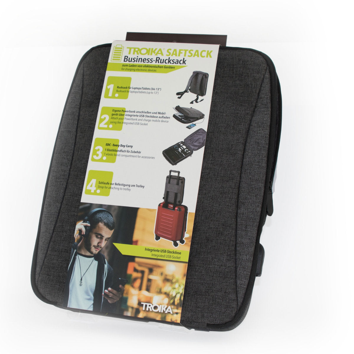 Troika Smart Laptop & Tablet Backpack Grey